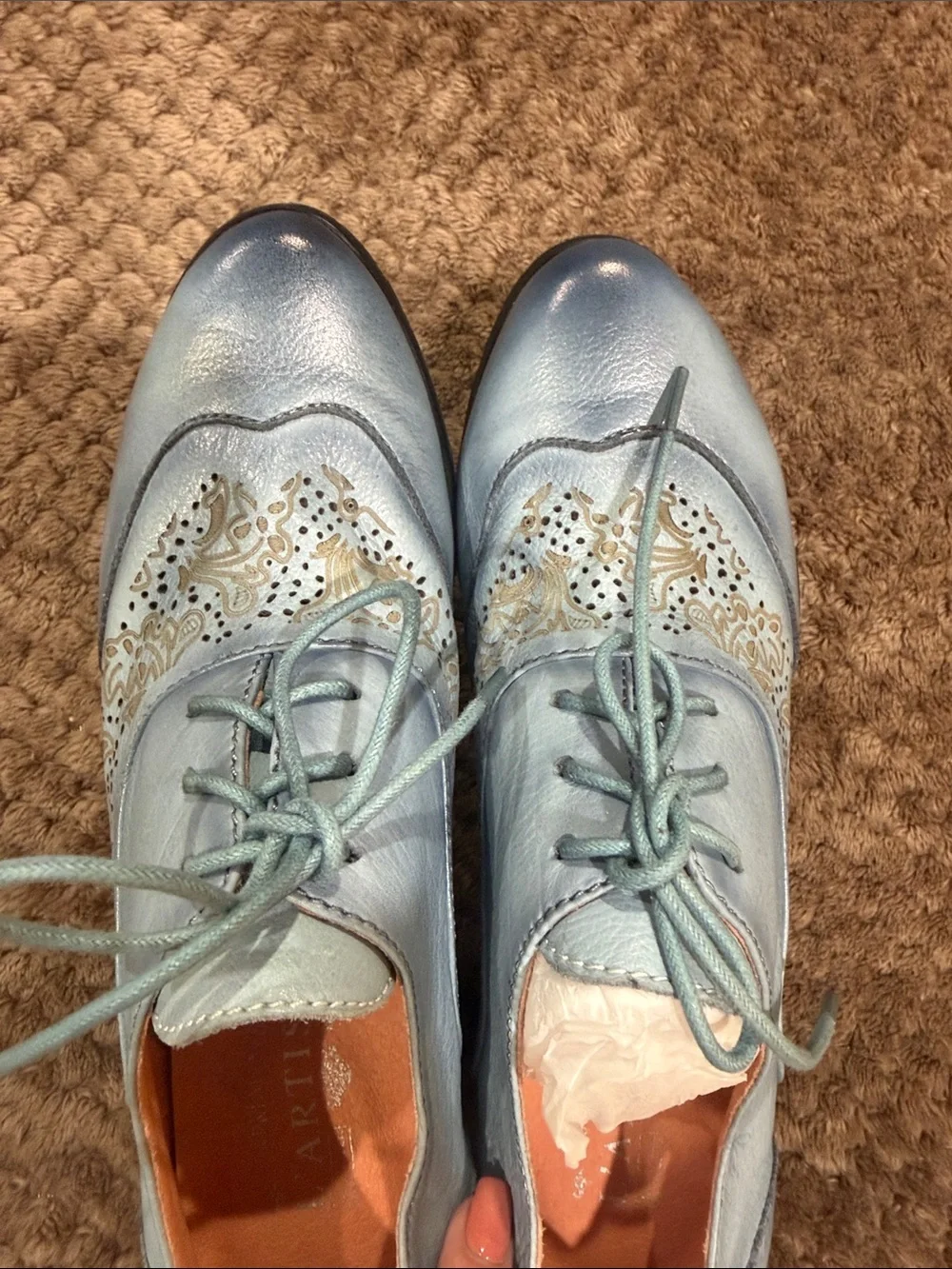 NEW L'ARTISTE Agila Sky Blue Lace-Up heels